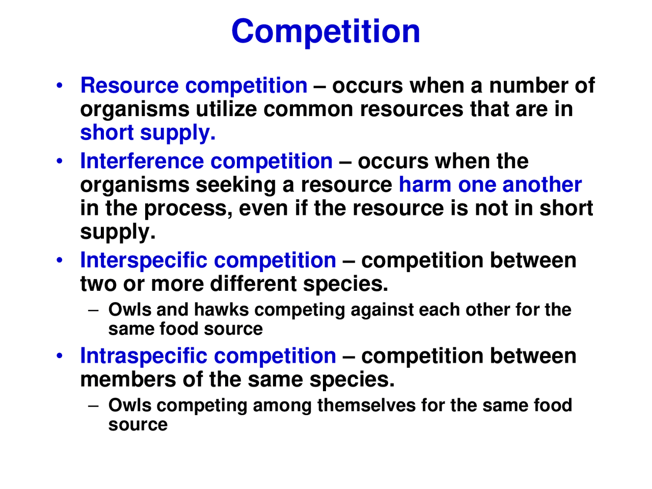 Competition - Evolution, Ecology and Biodiversity - Lecture Slides ...