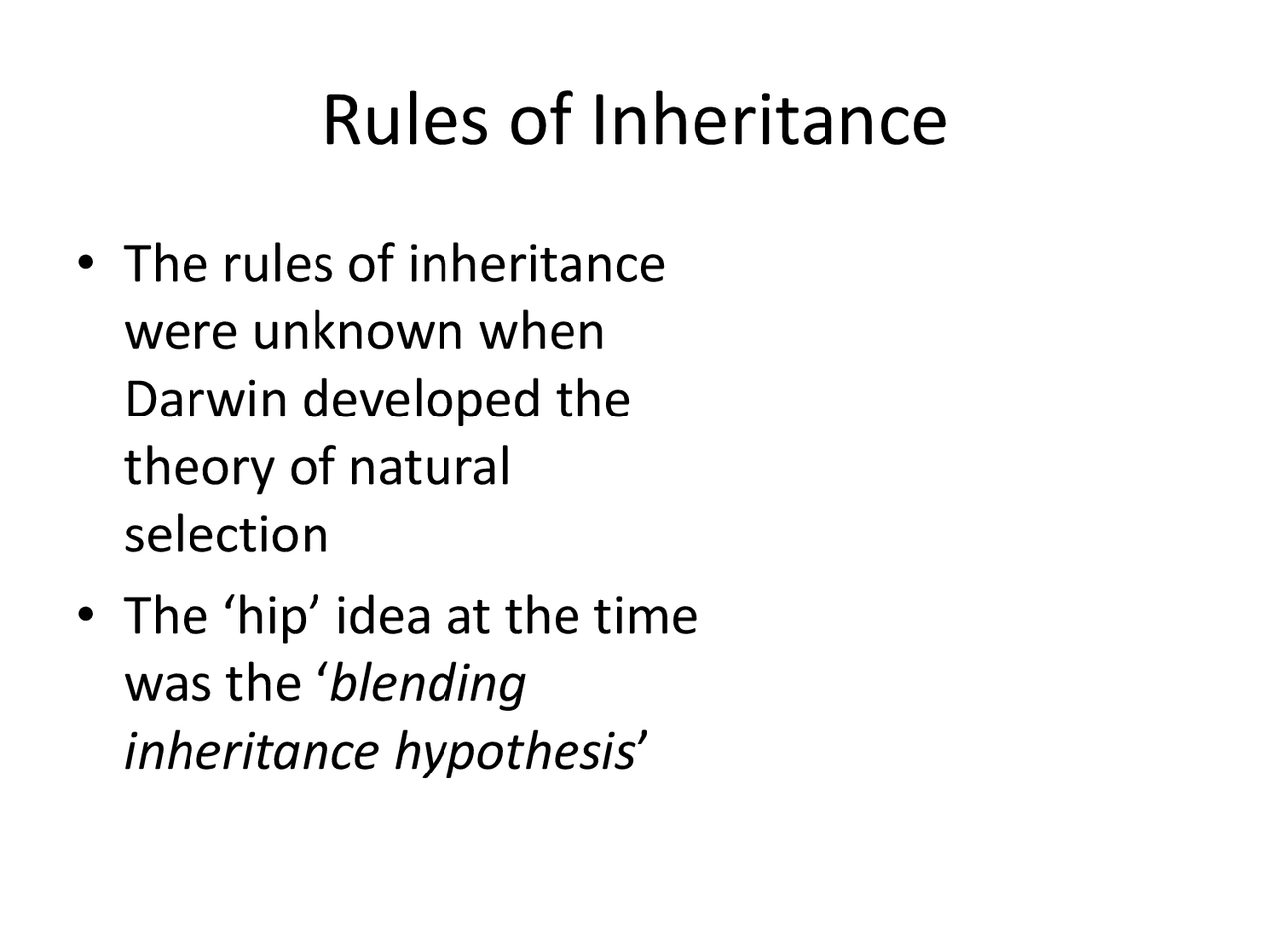 Rules of Inheritance - Evolution, Ecology and Biodiversity - Lecture ...