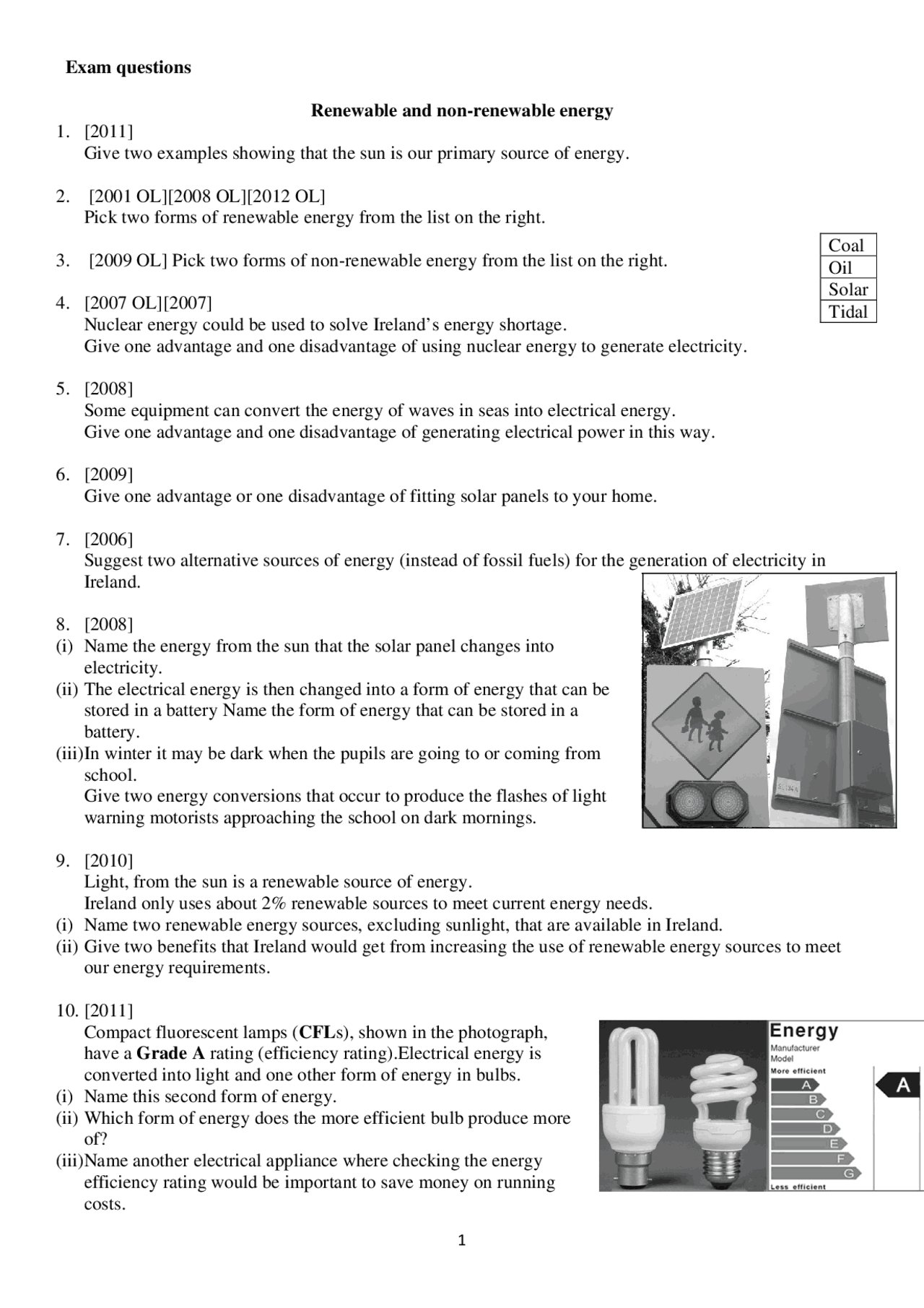 Energy and Energy Conversions - General Physics - Solved Exam - Docsity