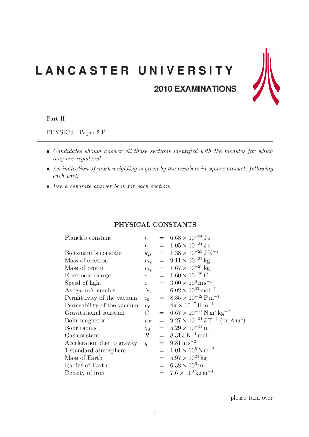 Static Electric and Fields Past Paper