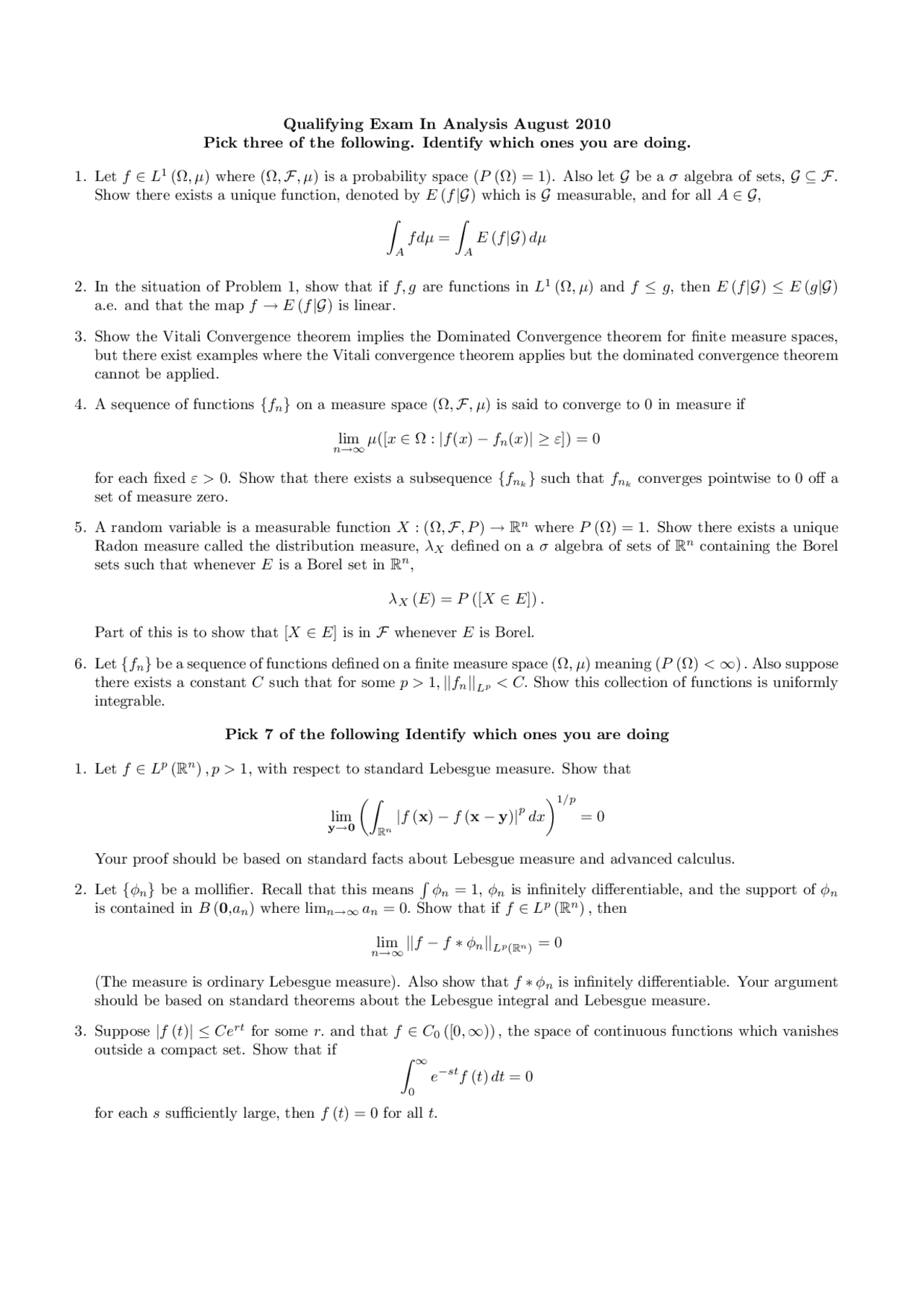 Statistics Problems For Map Test Map - Analysis - Exam - Docsity
