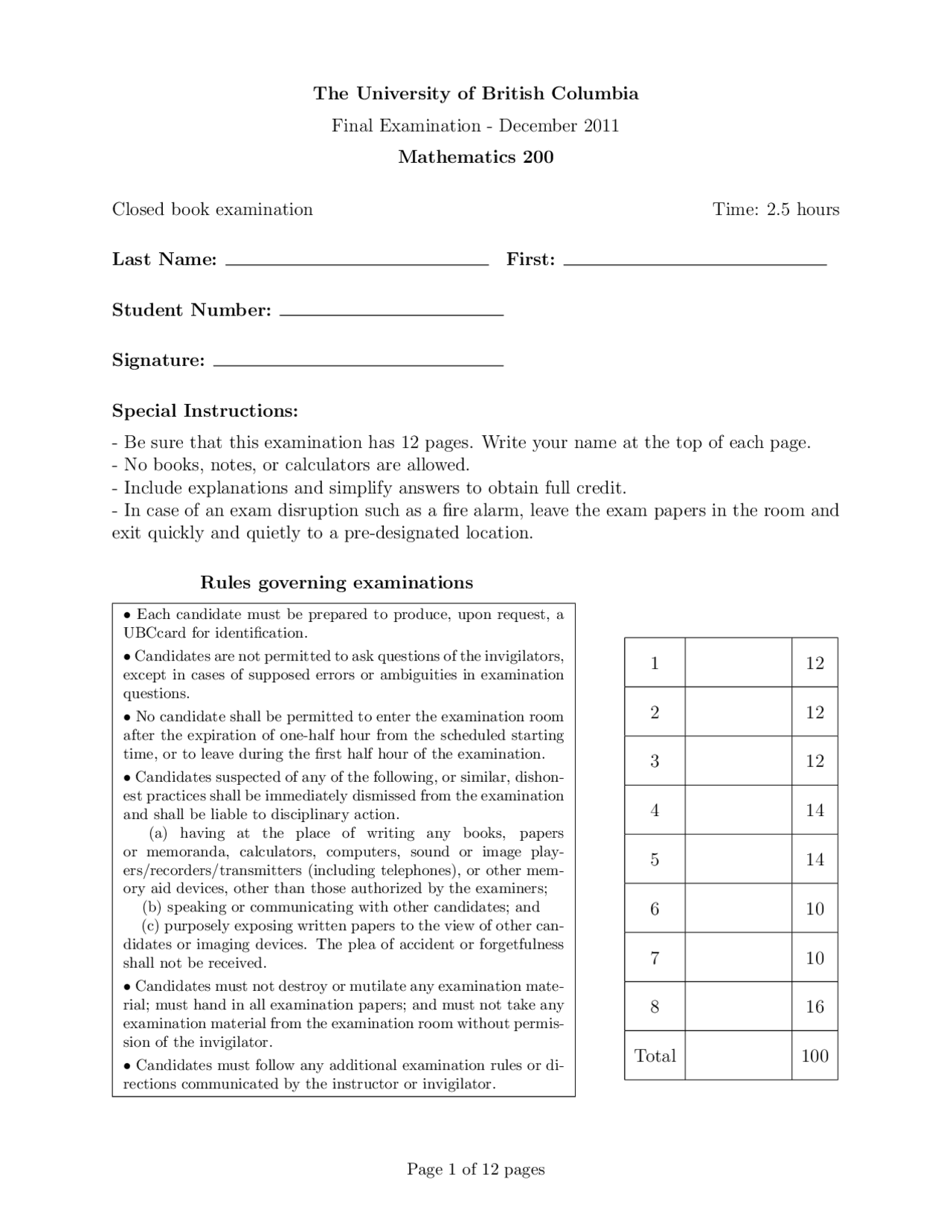 Contour Map - Mathematics - Exam - Docsity