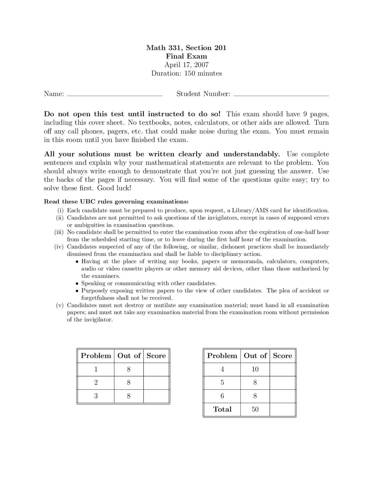 Power Series - Mathematics - Exam - Docsity