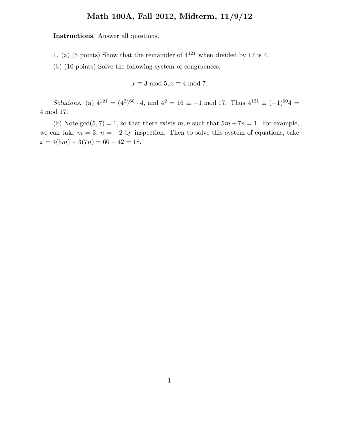Multiplication - Abstract Algebra - Solved Exam - Docsity