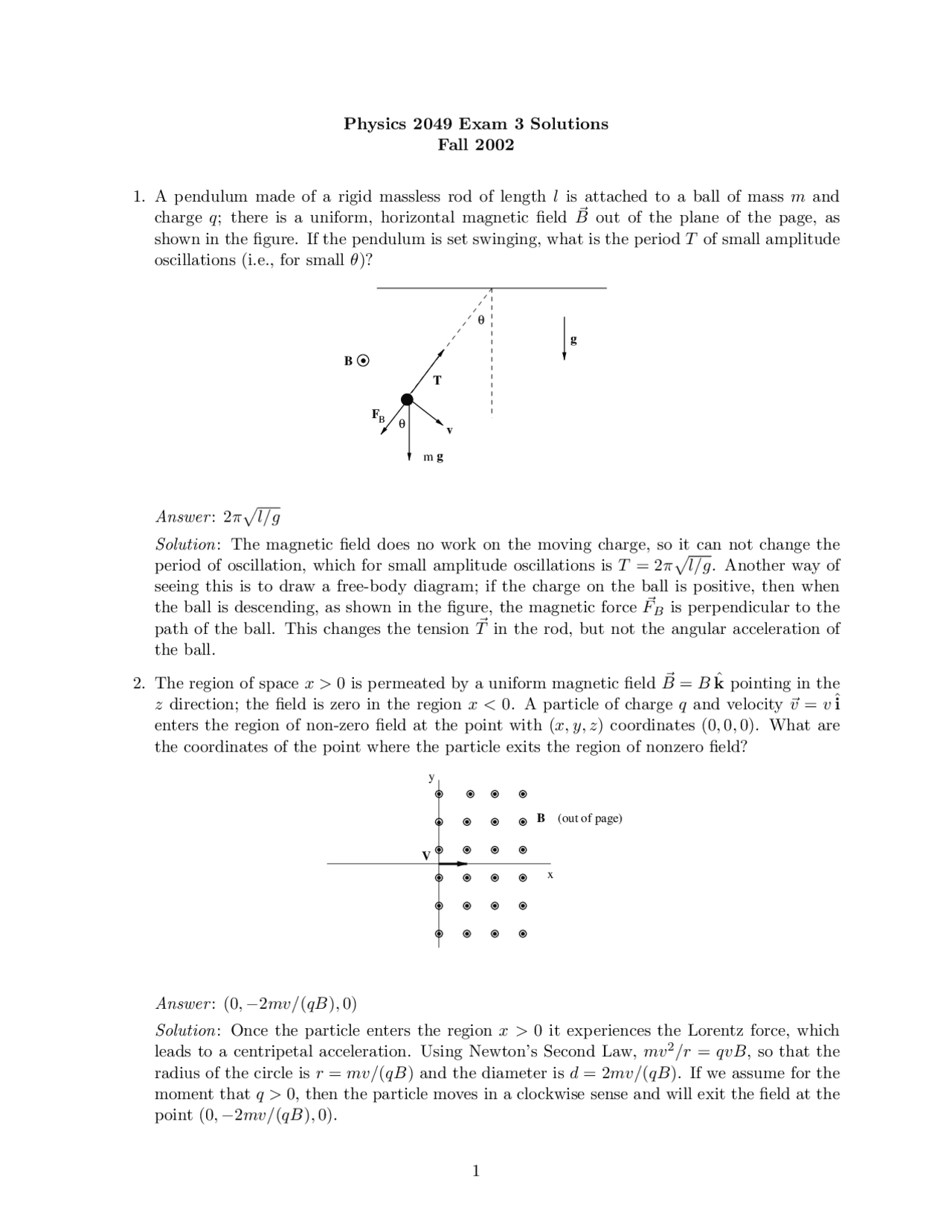 Small Amplitude Oscillations Physics with Calculus Solved Exam