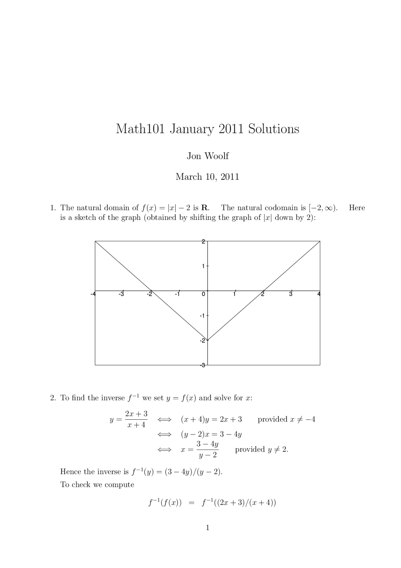 Natural Domain Math Natural Domain - Mathematics - Solved Exam - Docsity