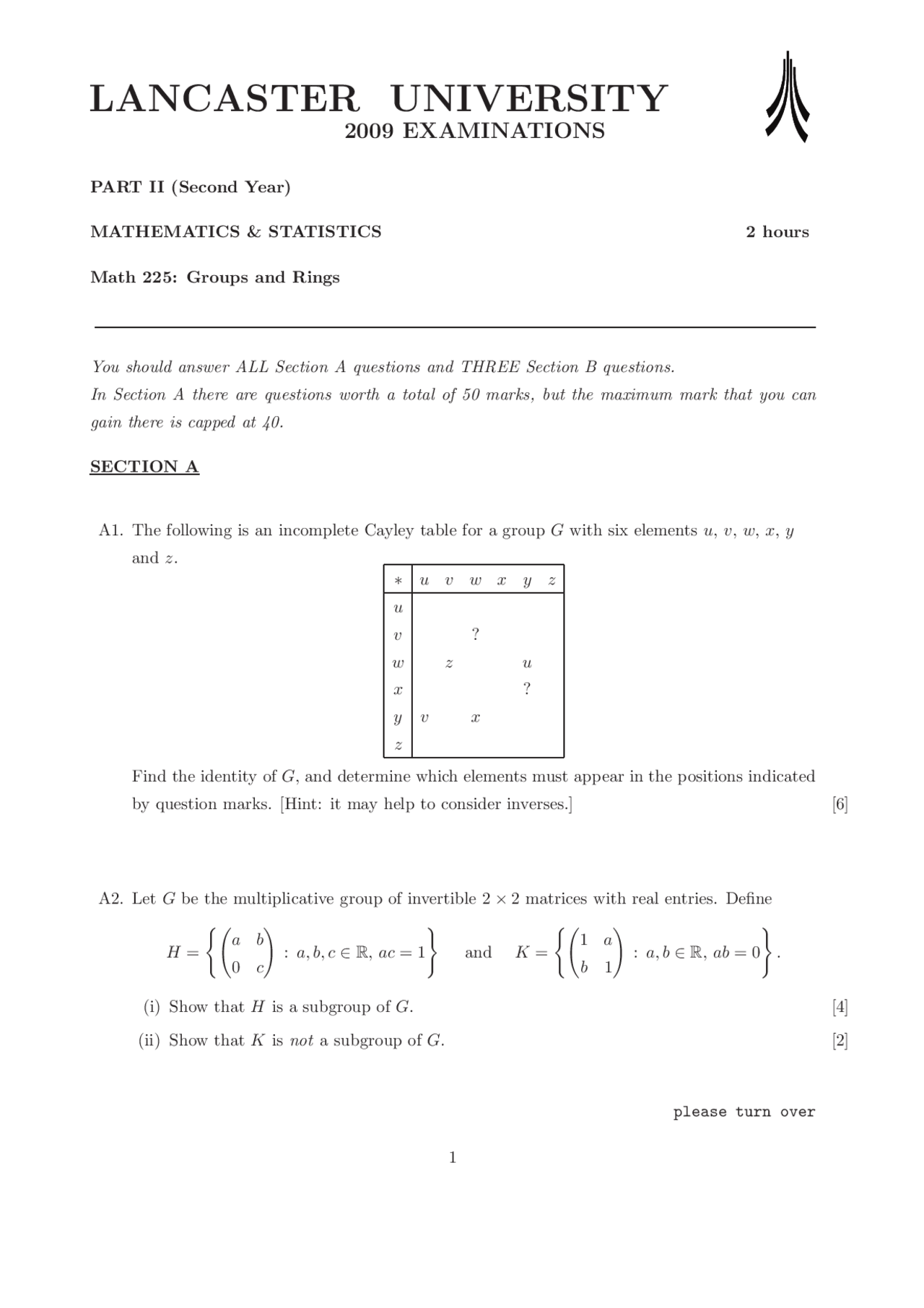 Six Elements Groups And Rings Exam Docsity