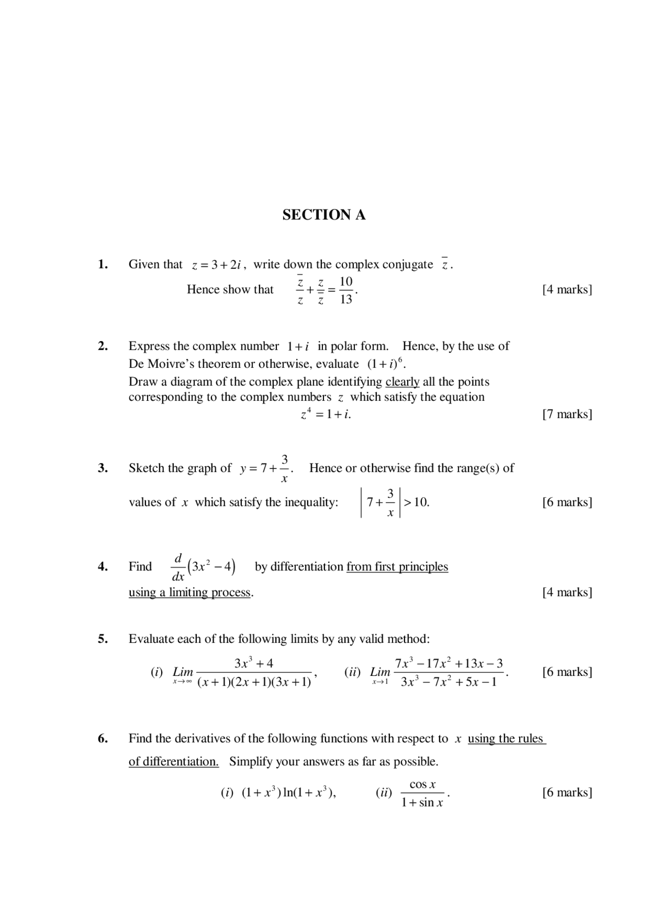 Complex Numbers - Mathematics - Exam - Docsity