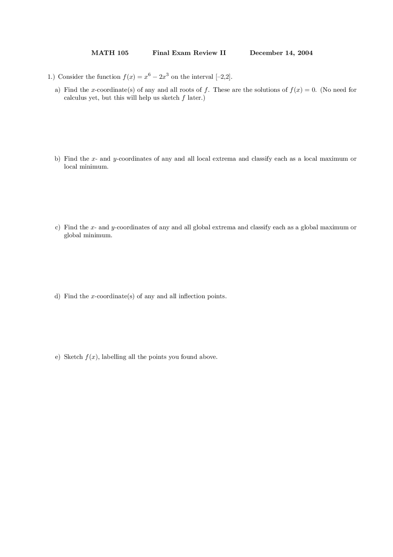 Labelling - Calculus - Exam - Docsity
