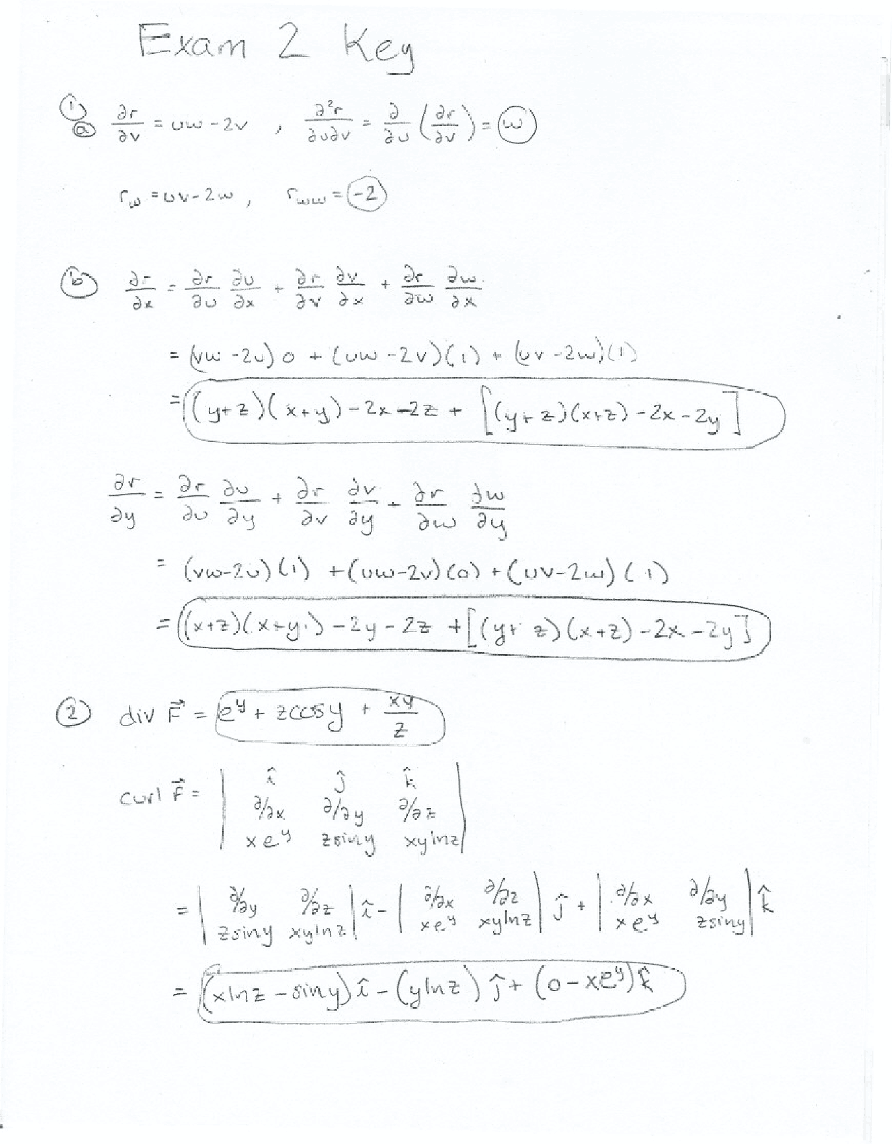 Chain Rule - Multivariable - Solved Exam - Docsity