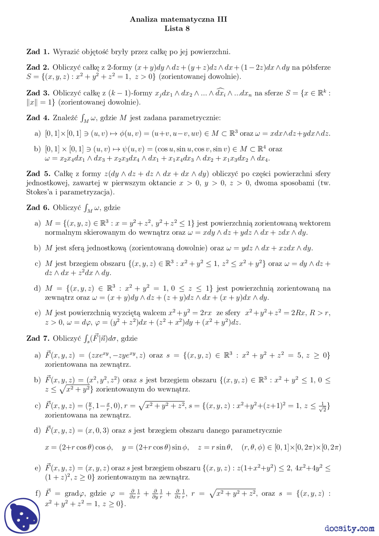 Analiza Matematyczna Sprawdzian Kl 3 Pdf