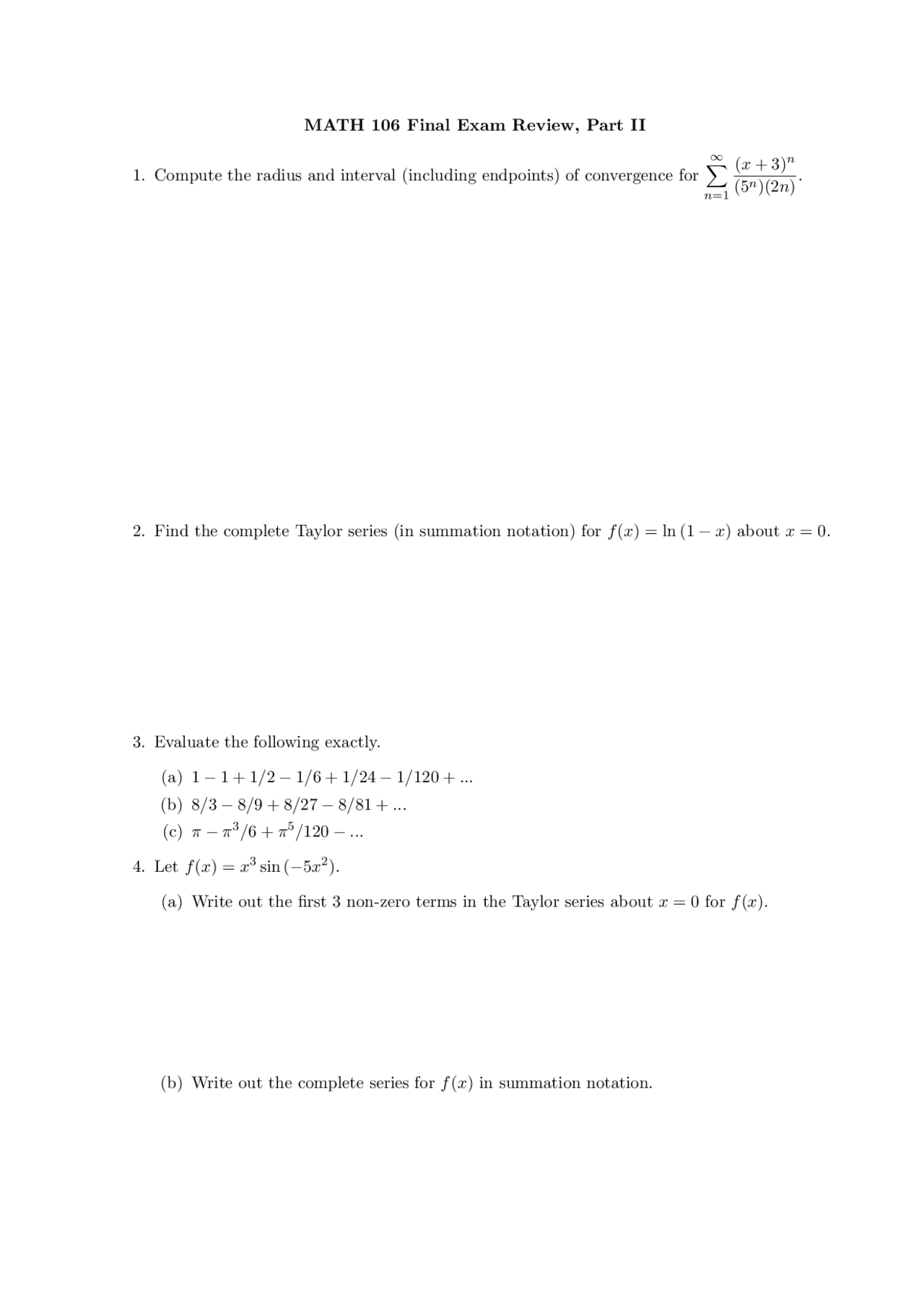 Including Endpoints Calculus Exam Docsity