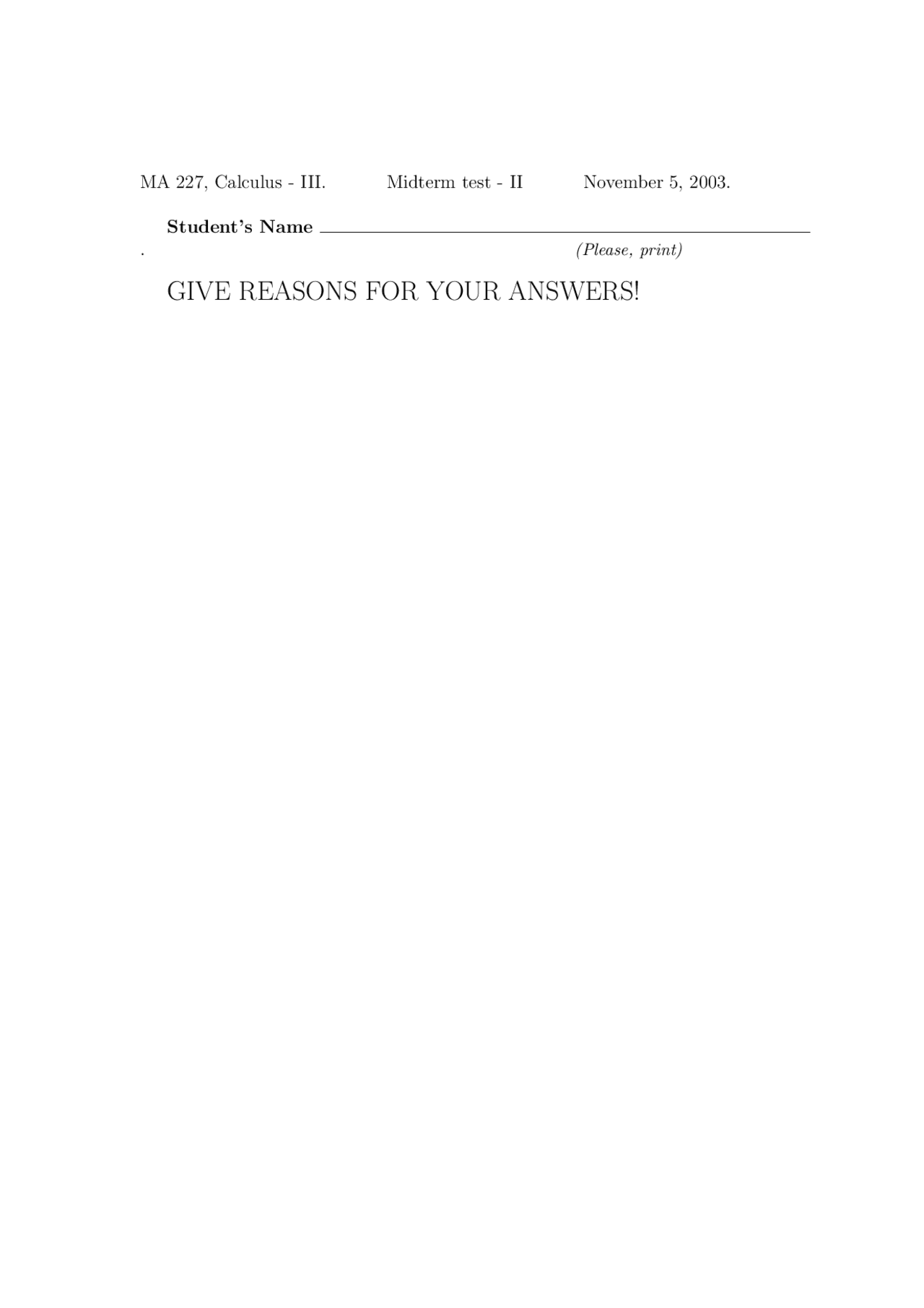 Gradient of Function - Calculus III - Exam | Exams Advanced Calculus ...