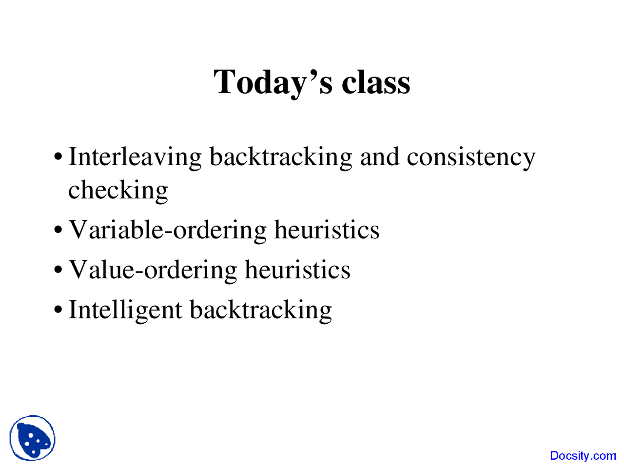 Interleaving Backtracking - Embedded Intelligent Robotics - Lecture ...