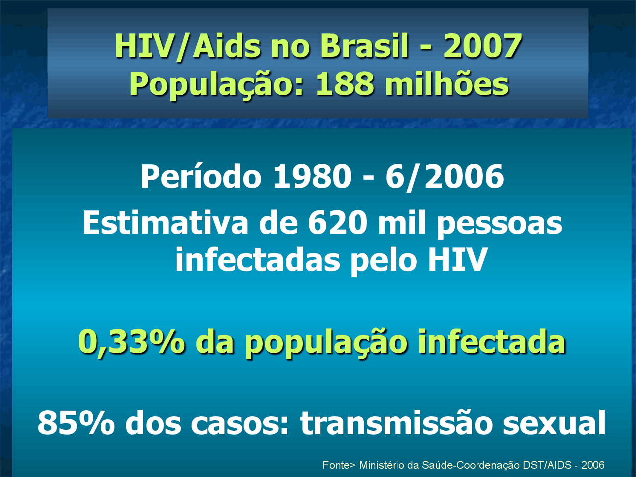 Evolução da Epidemia de HIV/Aids no Brasil (1980-2007) | Notas de ...