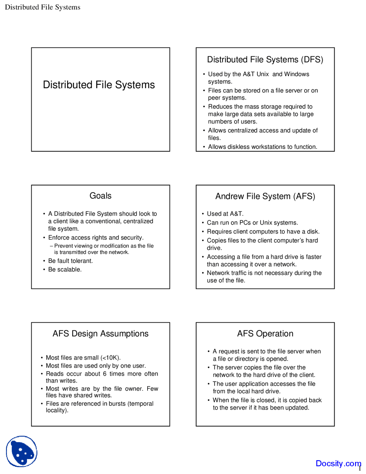 Distributed File Systems - Advanced Operating System - Lecture Slides ...