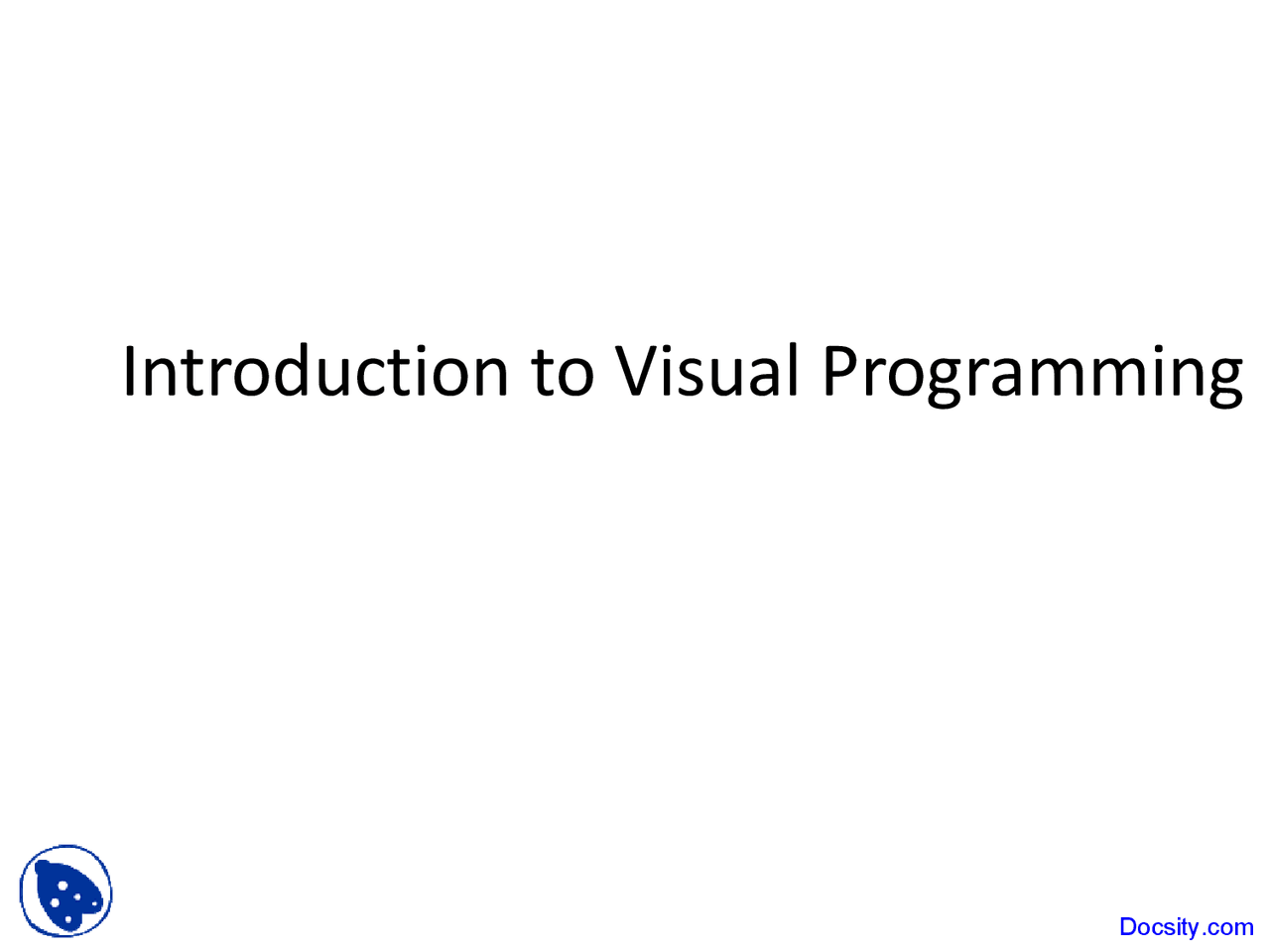 Visual Programming - Advanced Programming - Lecture Slides | Slides ...