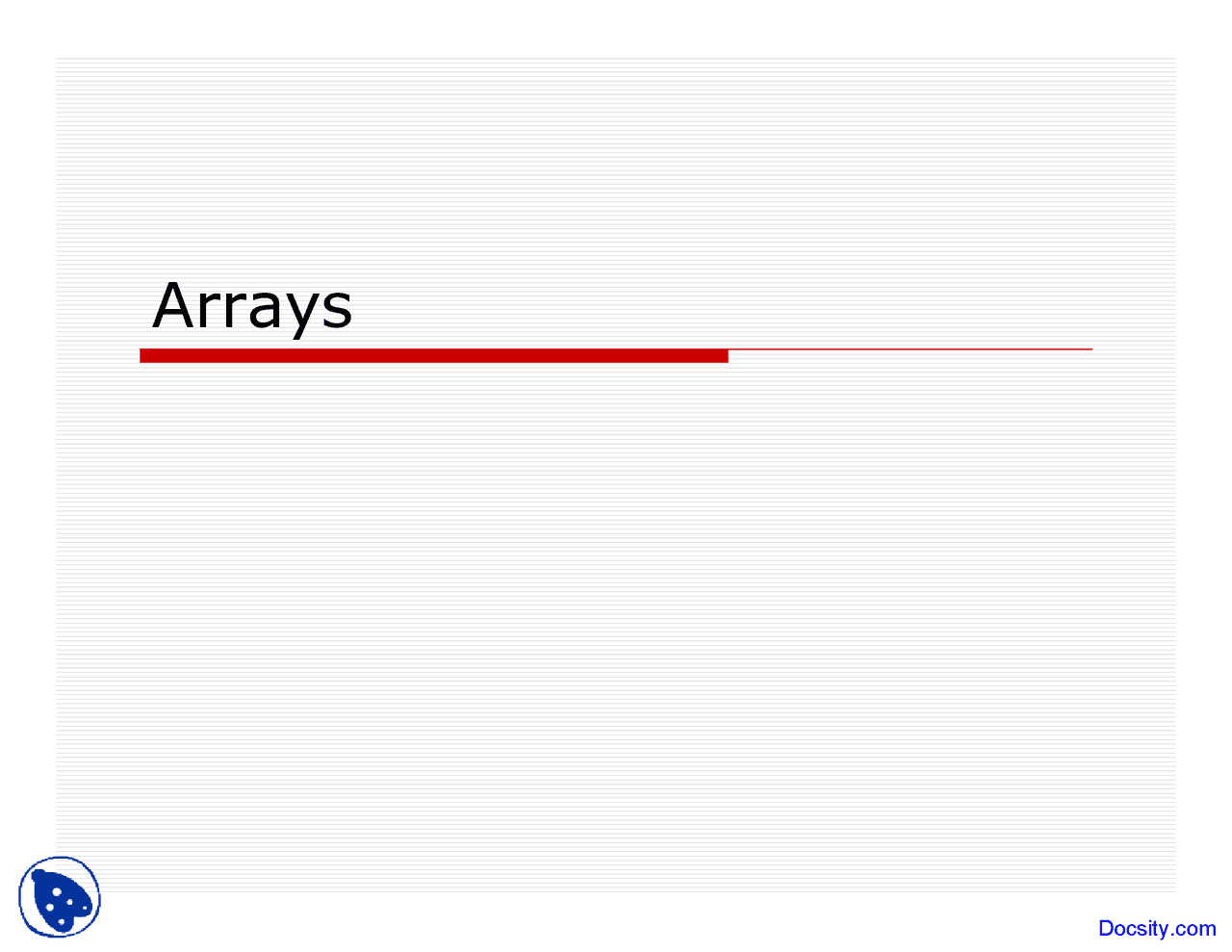 Arrays - C Sharp - Lecture Slides - Docsity