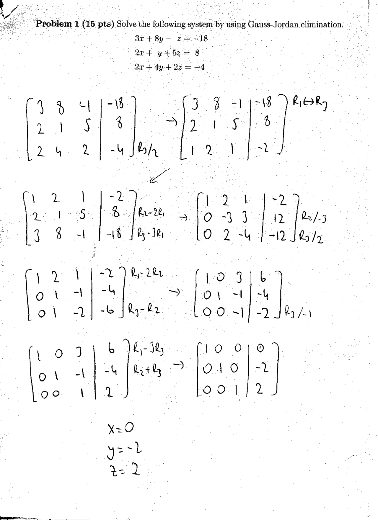Matrix - Elements of Finite Mathematics and Calculus - Solved Exam ...