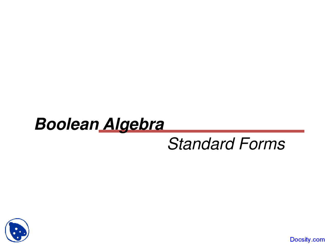 Standard Form Programming Standard Forms - Advanced Programming - Lecture Slides - Docsity