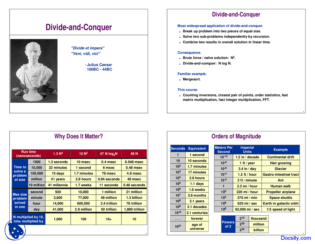 Divide and Conquer - Algorithm and Complexity Analysis - Lecture Slides ...
