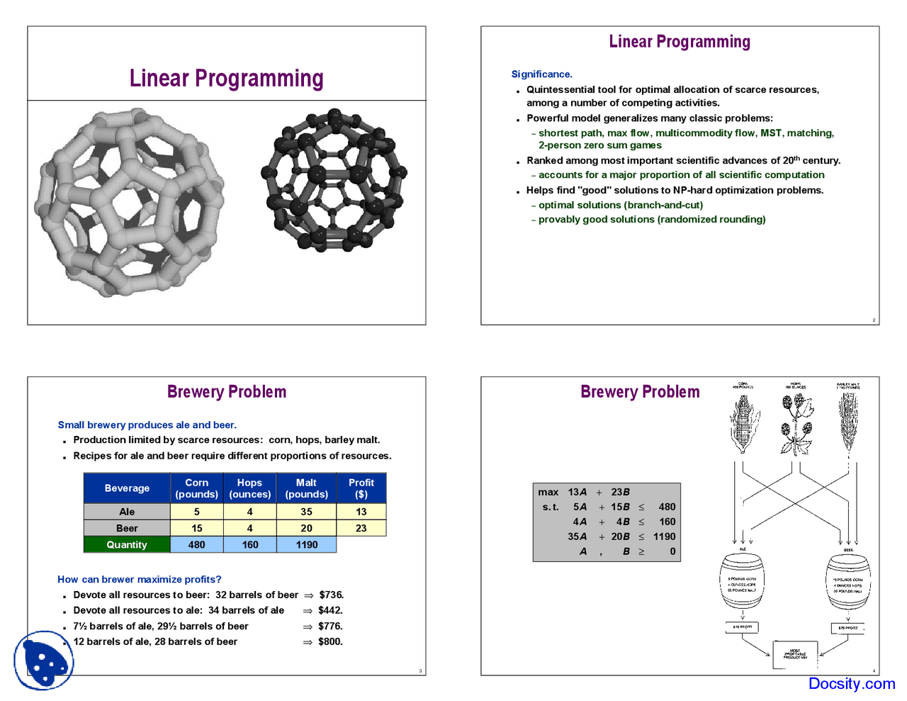 Linear Programming - Analysis of Algorithm - Lecture Slides - Docsity