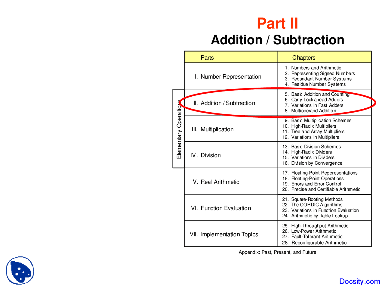 Addition and Subtraction - Computer Arithmetic - Lecture Slides - Docsity