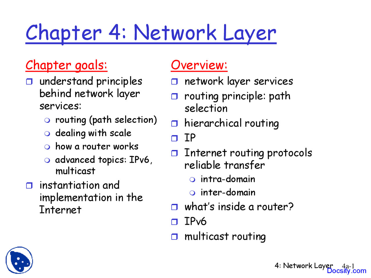 Network Layer - Computer Networks - Lecture Slides - Docsity