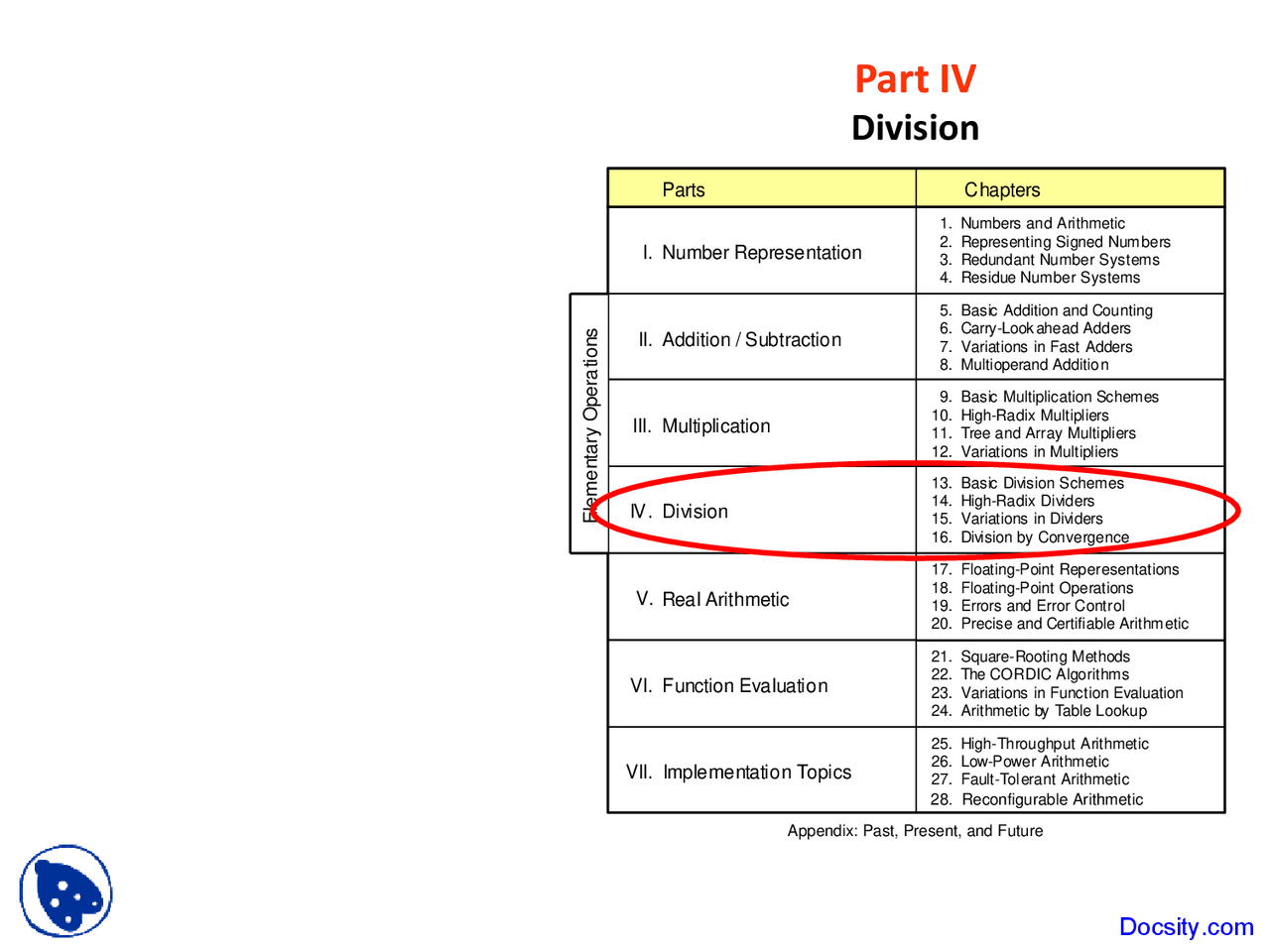 Division - Computer Arithmetic - Lecture Slides - Docsity