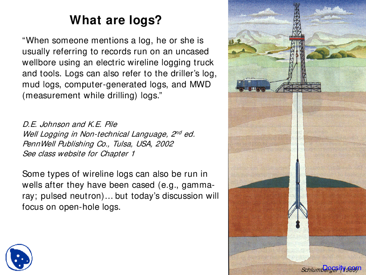 Wireline Logging - Engineering Geology - Lecture Slides - Docsity