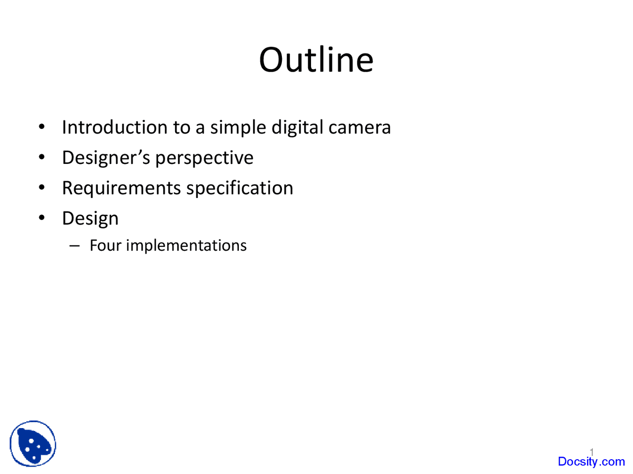 Simple Digital Camera - Embedded System Design - Lecture Slides ...