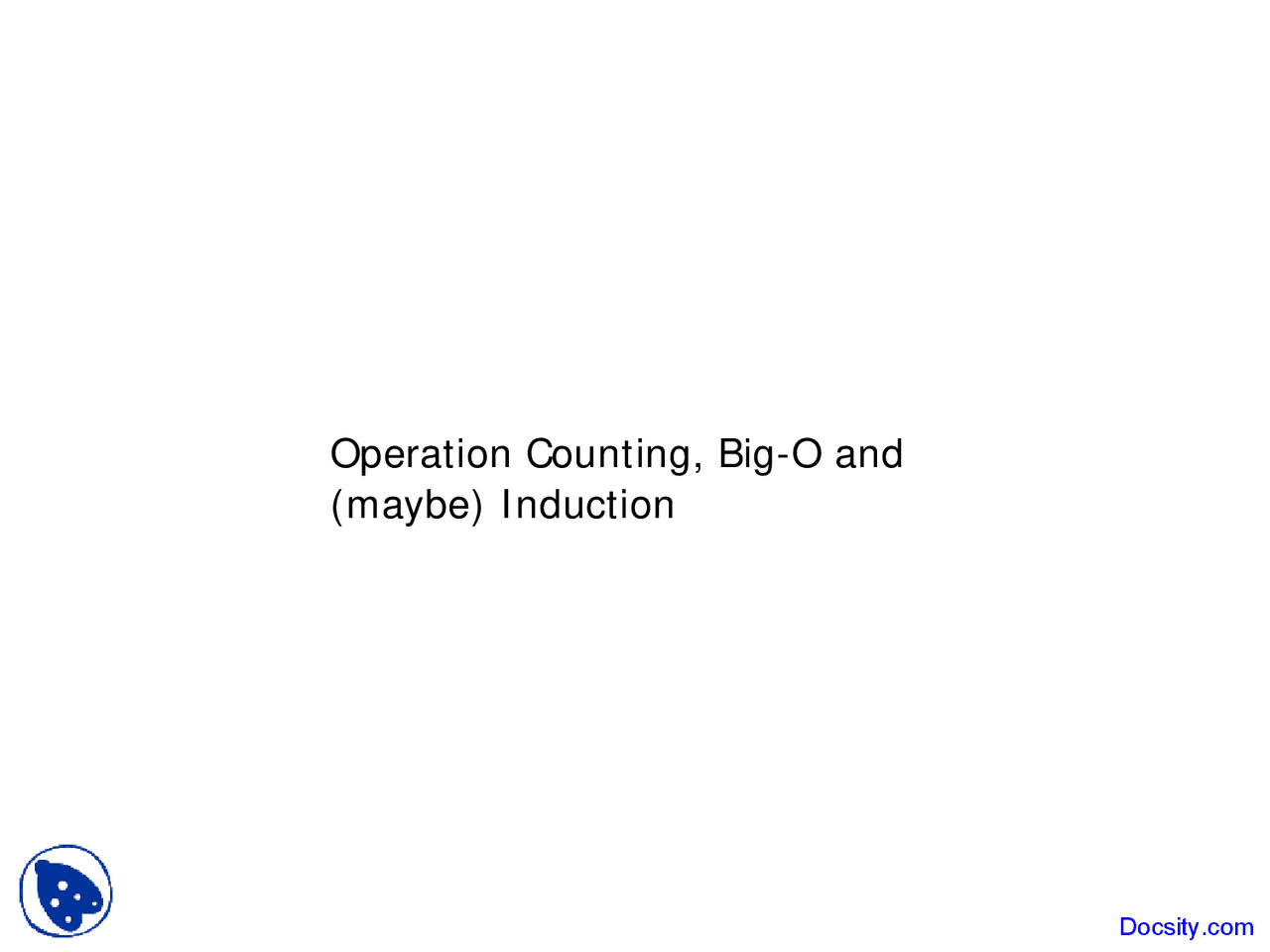 Operation Counting - Introduction to Algorithms and Data Structures ...