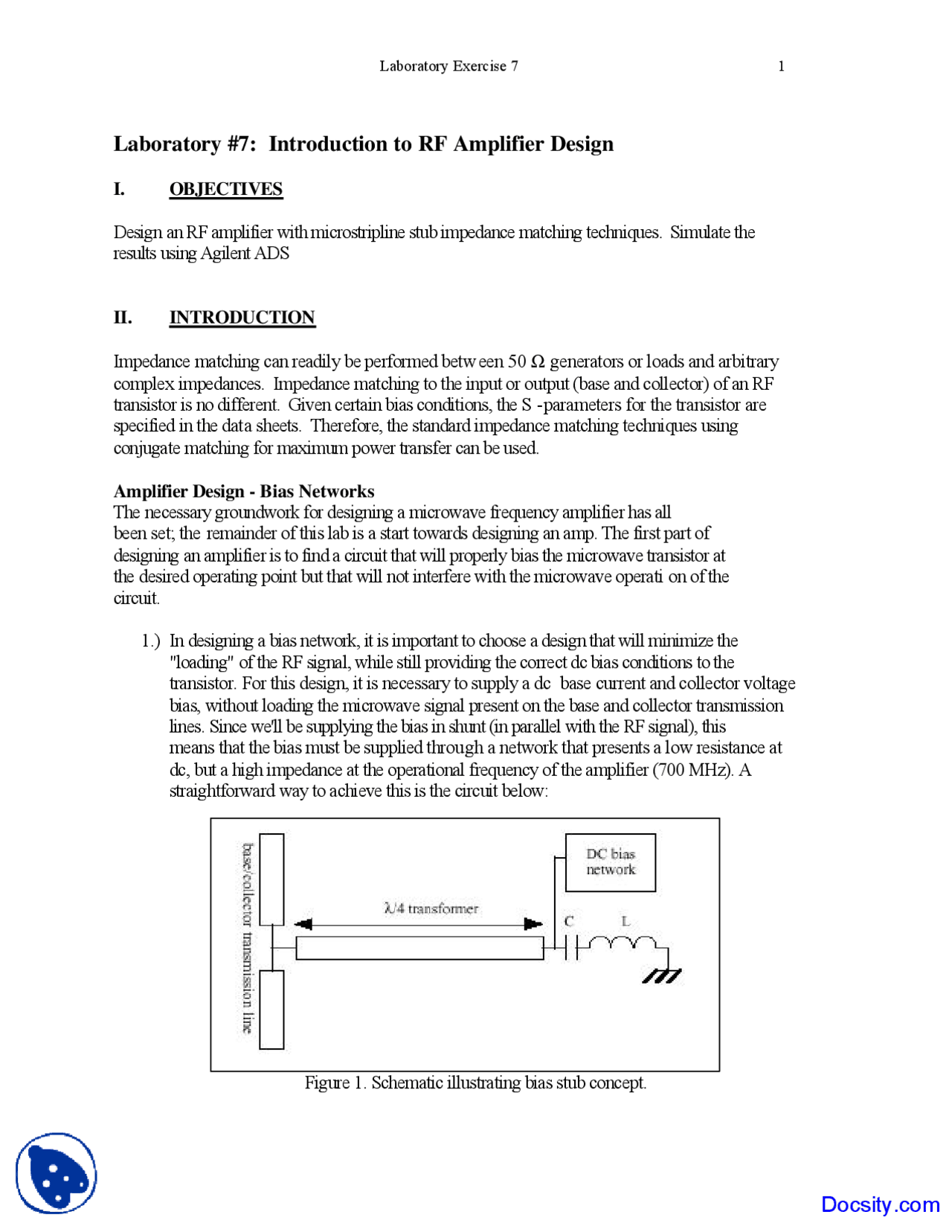 Rf Engineering Notes Introduction to Amplifier Design - RF and Microwave Engineering - Lab ...