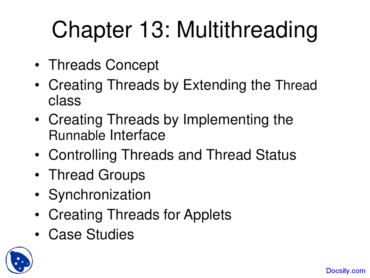 Multithreading - Java Programming Language - Lecture Slides - Docsity