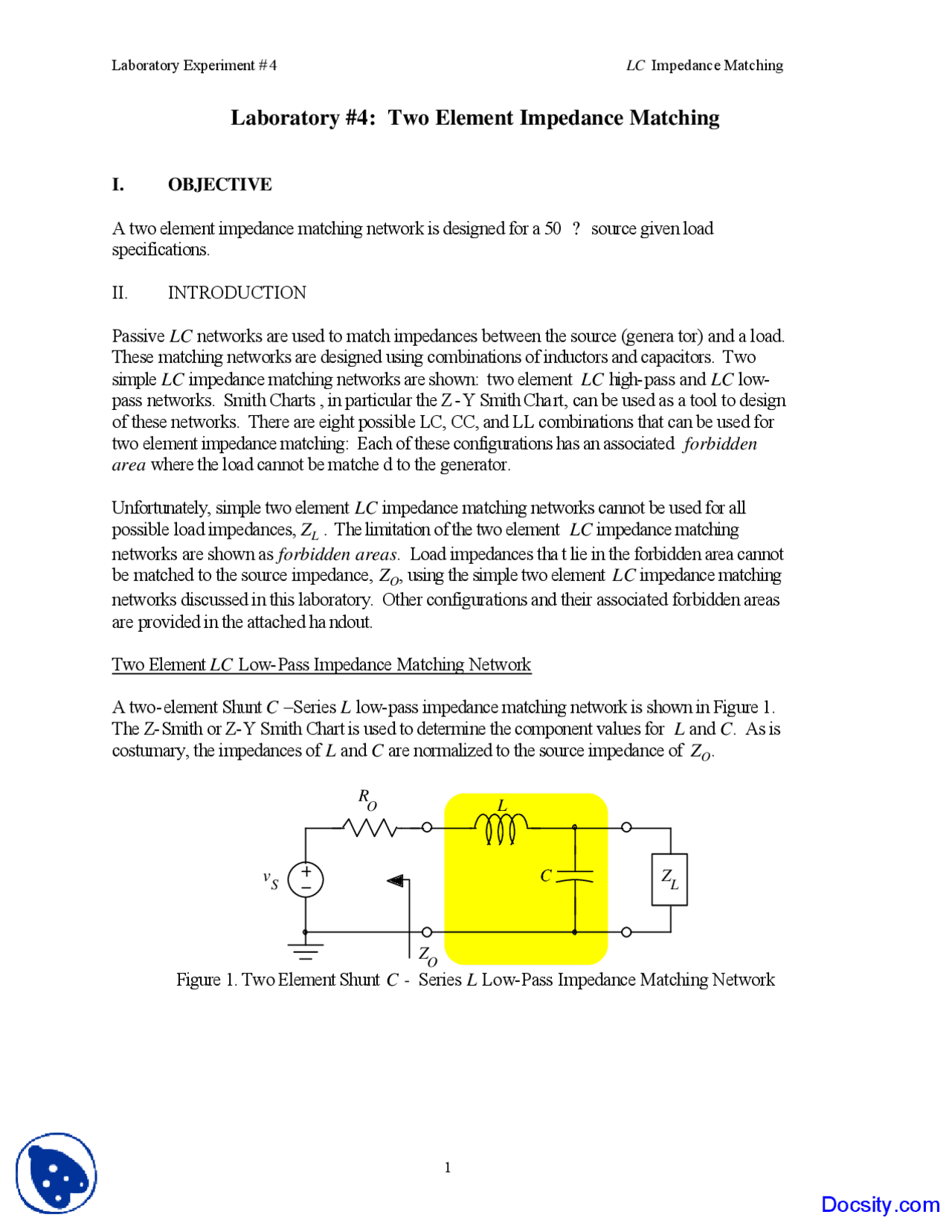 Two Element Impedance Matching Rf And Microwave Engineering Lecture Notes Docsity