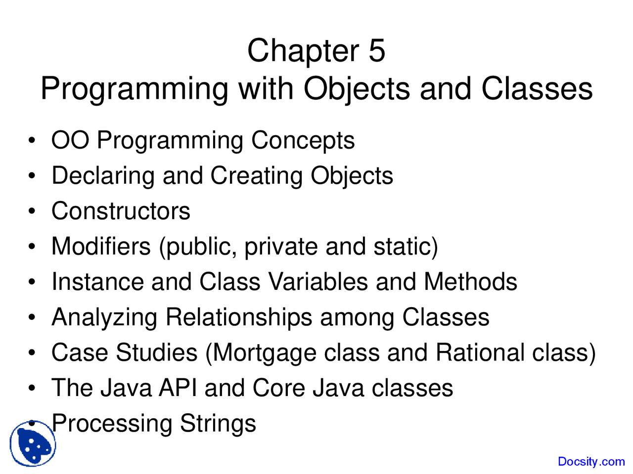 Programming - Java Programming Language - Lecture Slides - Docsity