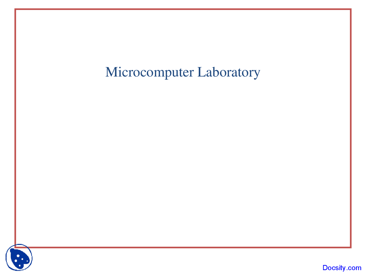 Microcomputer Laboratory - Multimedia Signal Processing - Lecture ...