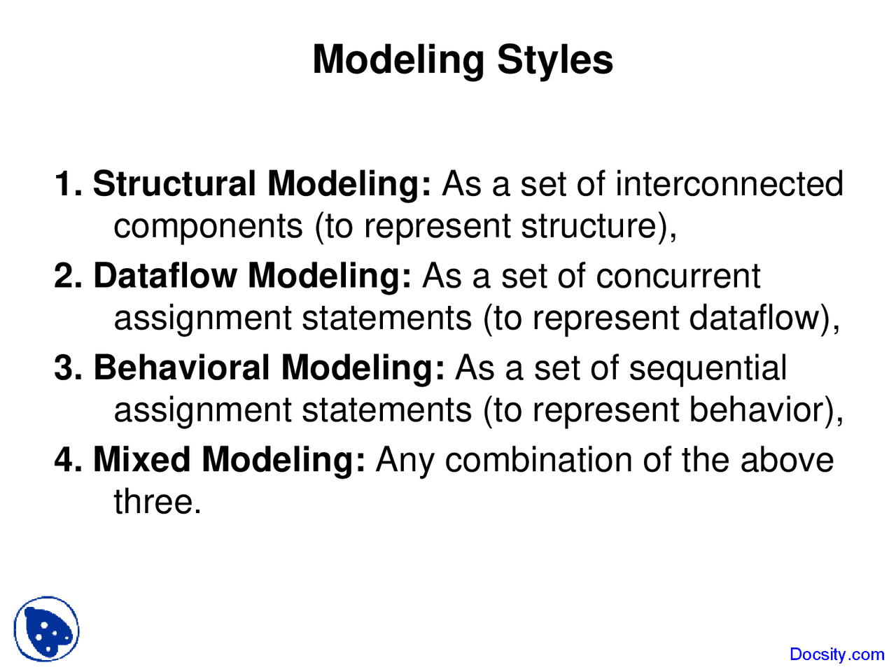Structural Model Science Structural Modeling - Computer Science - Lecture Slides - Docsity