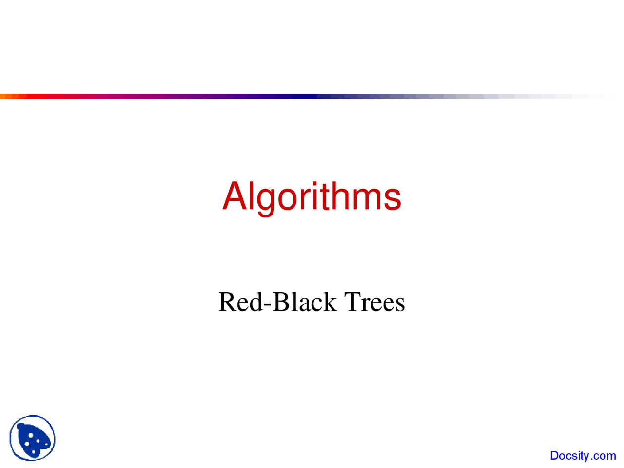Red Black Trees Two - Introduction to Algorithms - Lecture Slides - Docsity
