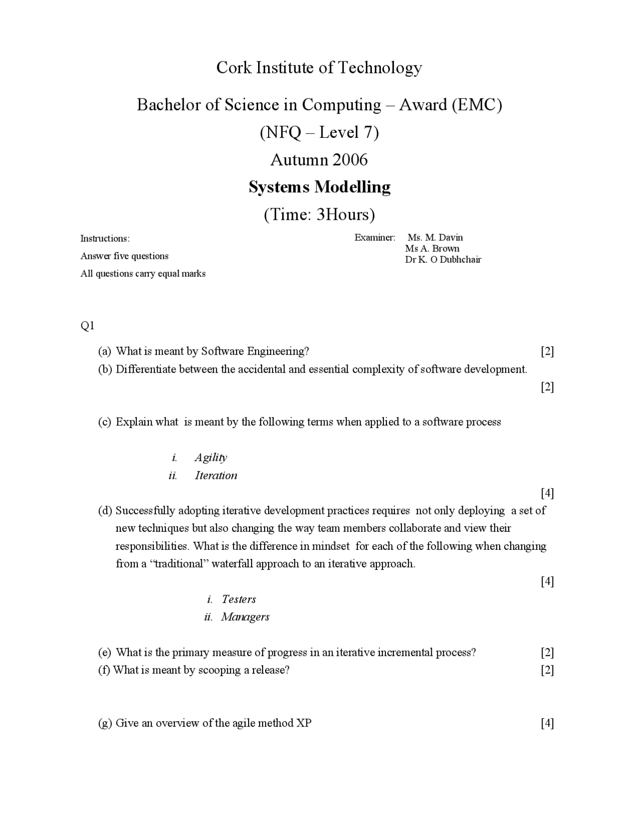 Essential Complexity - Systems Modelling - Old Exam - Docsity