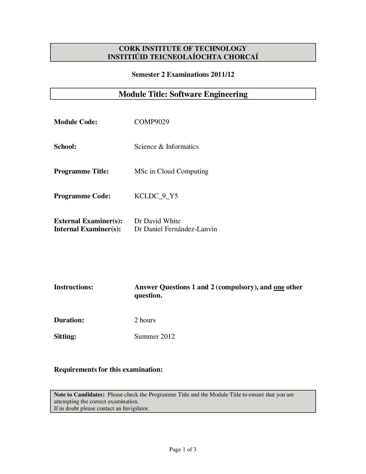 Software Lifecycle - Software Engineering - Exam Paper - Docsity