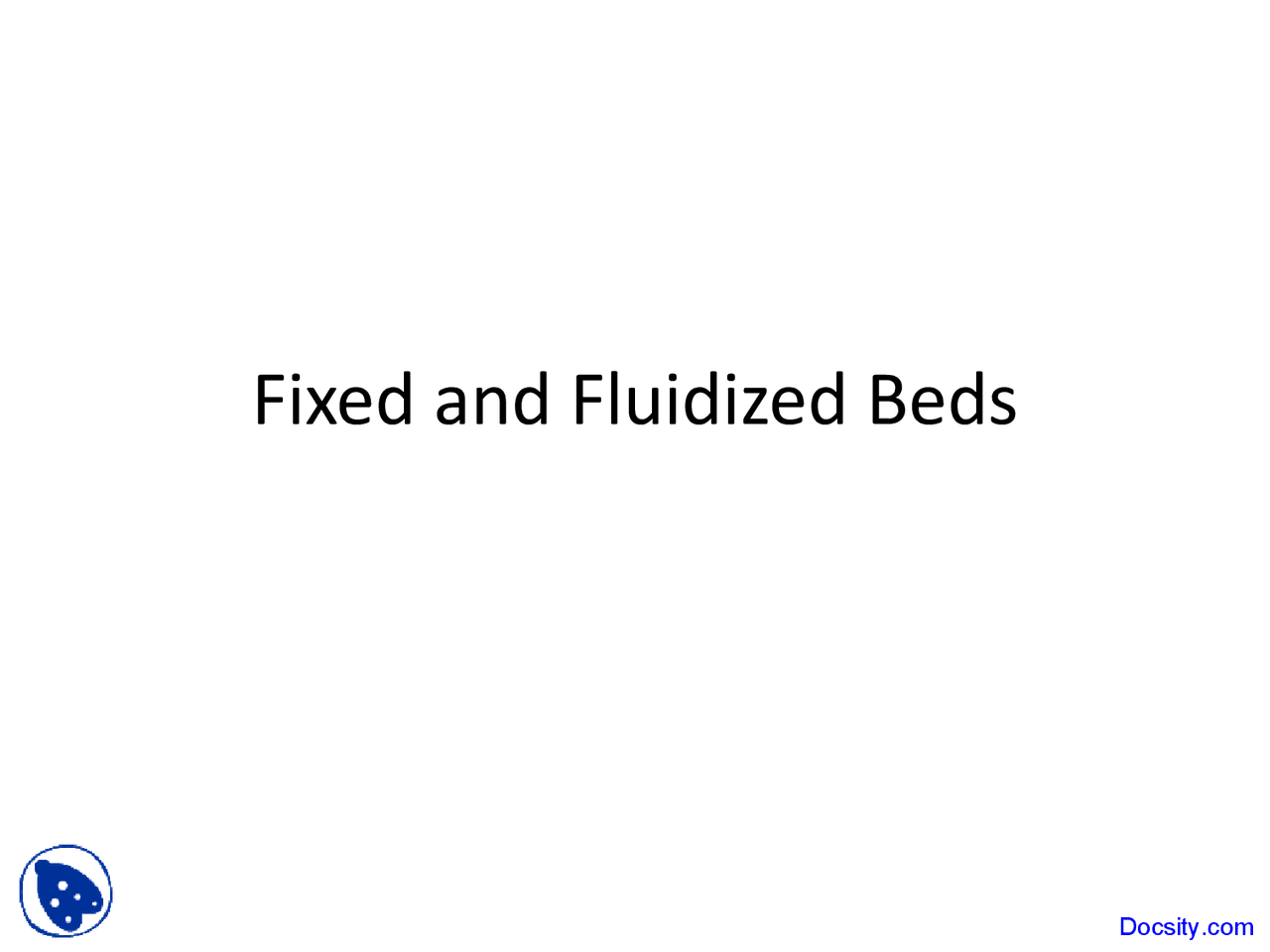 Fixed and Fluidized Beds Transport Process Lecture Slides Slides