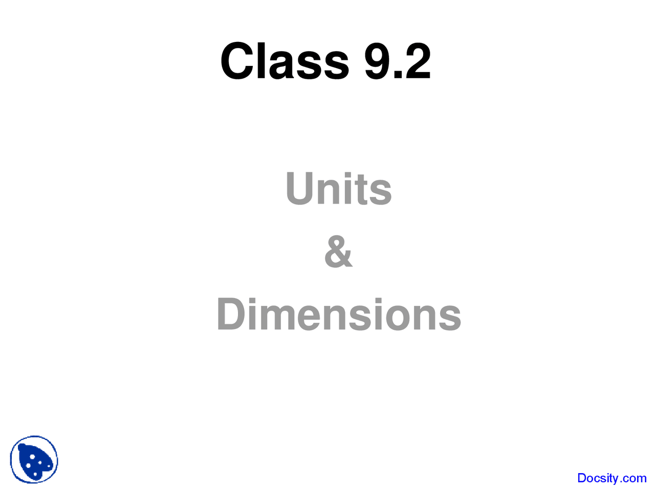 Units and Dimensions - Introduction to Engineering - Lecture Slides ...