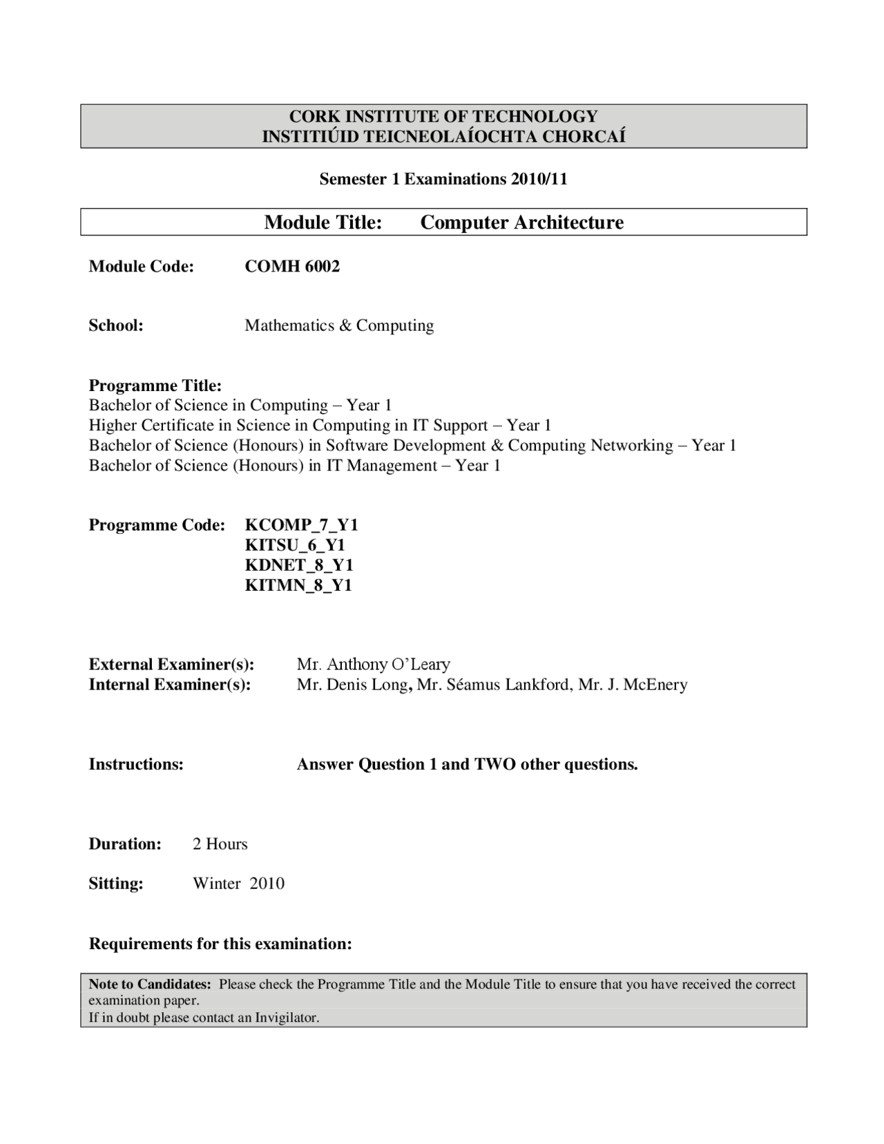 Flip Flop - Computer Architecture - Past Exam | Exams Computer ...