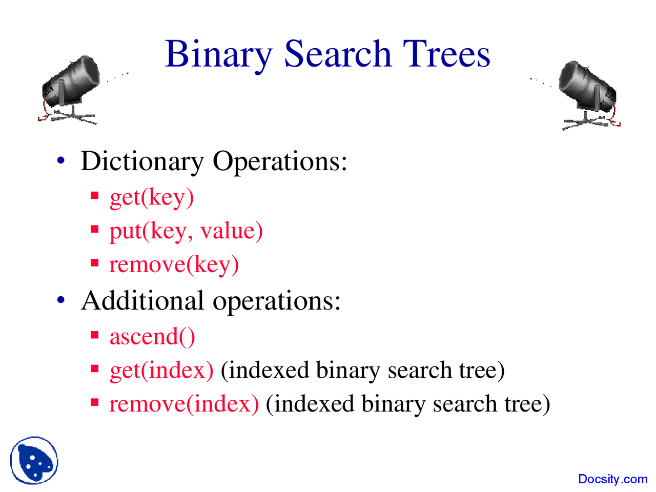 Binary Search Trees - Algorithms and Applications in Java - Lecture ...