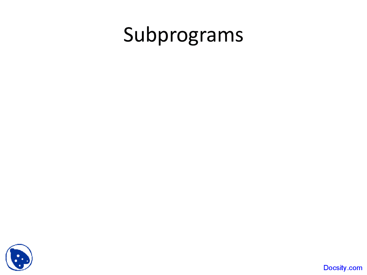 Subprograms - Computer-Aided Circuit Design - Lecture Slides - Docsity