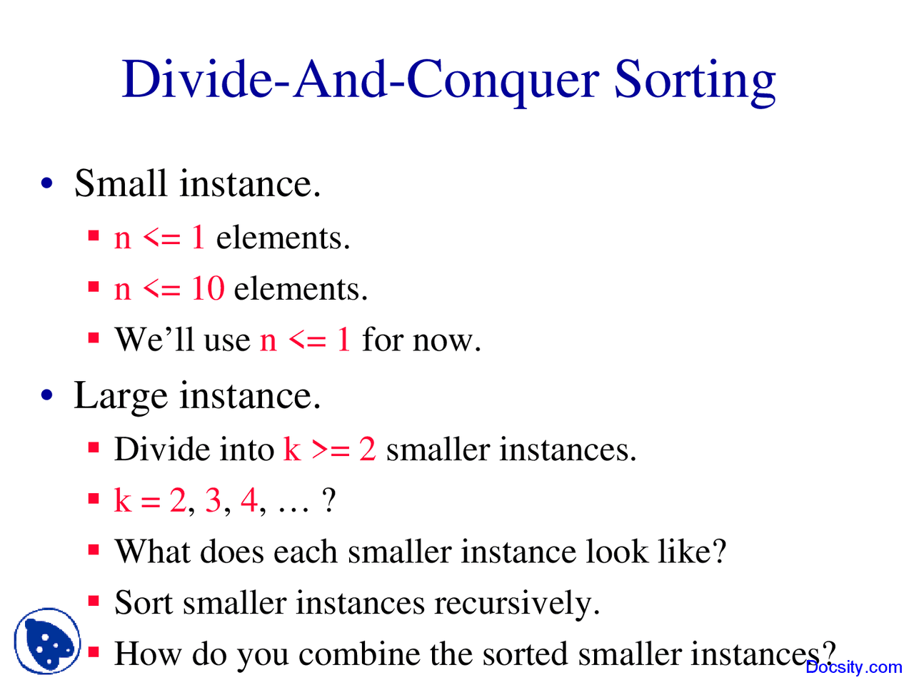 Divide and Conquer Sorting - Algorithms and Applications in Java ...