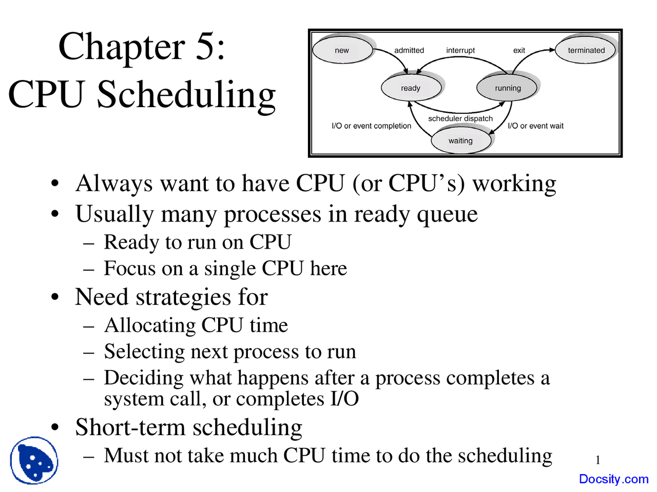 CPU Scheduling - Operating System - Lecture Slides - Docsity