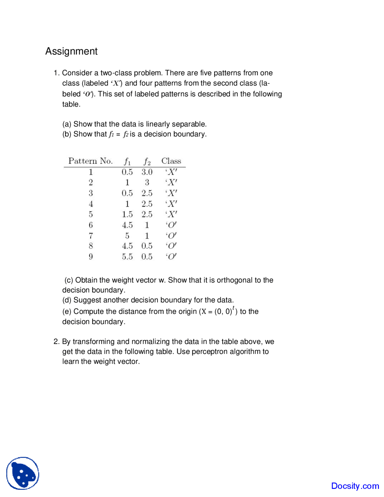 Detect Patterns In Assignment Four Patterns - Pattern Recognition - Assignment - Docsity