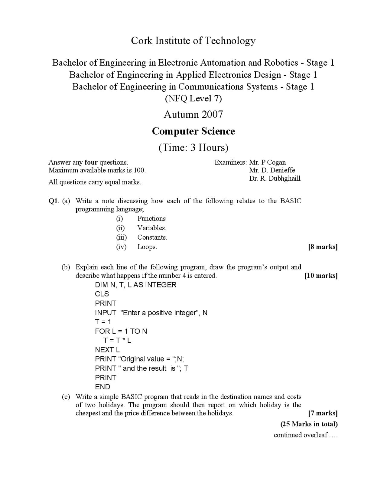 Function - Computer Science - Exam - Docsity